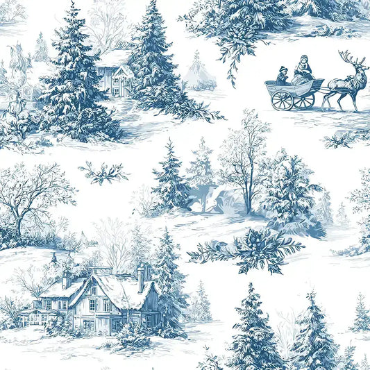 Winter Village – Toile Wallpaper