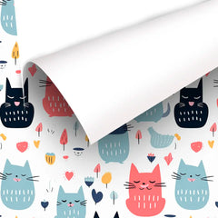 Cute Cat Pattern Wallpaper – Kids Room and Nursery Peel-and-Stick Design