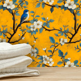 Bluebird Blossom – Mustard Wallpaper