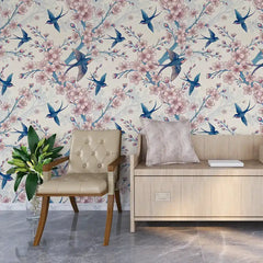 Cherry Swallow – Floral Wallpaper