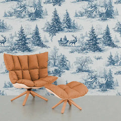 Winter Village – Toile Wallpaper