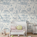 Vintage Animal Nursery Wallpaper – Peel-and-Stick Kids Room Removable Design