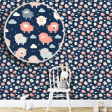 Cute Sheep and Cloud Wallpaper – Kids Room and Nursery Peel-and-Stick Design