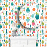 Happy Plants Wallpaper – Kids Room and Nursery Peel-and-Stick Design