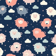 Cute Sheep and Cloud Wallpaper – Kids Room and Nursery Peel-and-Stick Design