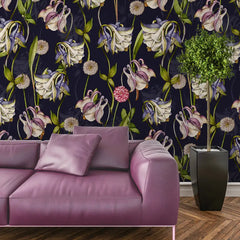 Midnight Garden – Vintage Floral Wallpaper