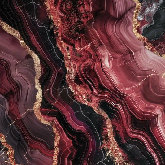 Burgundy red noir agate dark luxury peel-and-stick wall mural for accent bedroom wall
