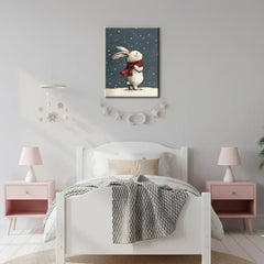 Nursery Bunny Canvas Art – Soft Pastel Kids Room Wall Decor