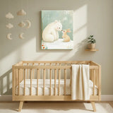 Bear and Bunny Nursery Canvas Art – Soft Illustrated Kids Room Wall Decor