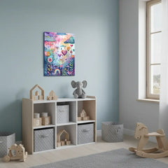 Magical Rainbow Nursery Canvas Art – Colorful Kids Room Wall Decor