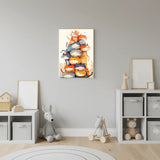Colorful Cats Nursery Canvas Art – Illustrated Kids Room Wall Decor