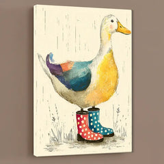 Duck Nursery Canvas Art – Illustrated Soft Kids Room Wall Decor