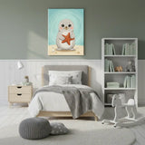 Seal Nursery Canvas Art – Illustrated Kids Room Wall Decor