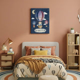 Owl Balloon Nursery Canvas Art – Illustrated Kids Room Wall Decor