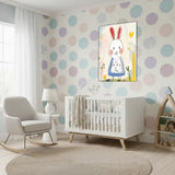 Bunny Nursery Canvas Art – Soft Illustrated Kids Room Wall Decor