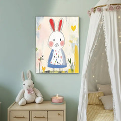 Bunny Nursery Canvas Art – Soft Illustrated Kids Room Wall Decor