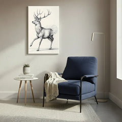 Dancing Deer Trio – Whimsical Sketch Canvas Art