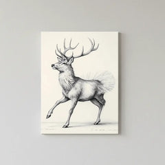 Dancing Deer Trio – Whimsical Sketch Canvas Art