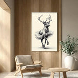 Dancing Deer Trio – Whimsical Sketch Canvas Art