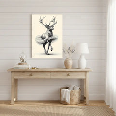 Dancing Deer Trio – Whimsical Sketch Canvas Art