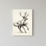 Dancing Deer Trio – Whimsical Sketch Canvas Art