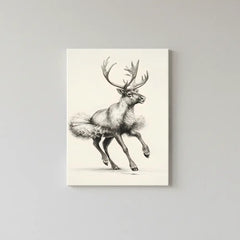 Dancing Deer Trio – Whimsical Sketch Canvas Art