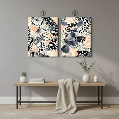 Midnight Wings Abstract Butterfly Canvas Art – Bedroom Living Room Wall Decor