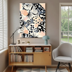 Midnight Wings Abstract Butterfly Canvas Art – Bedroom Living Room Wall Decor