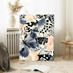 Midnight Wings Abstract Butterfly Canvas Art – Bedroom Living Room Wall Decor
