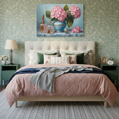 Classic Floral Still Life Canvas Art – Elegant Bedroom Living Room Wall Decor