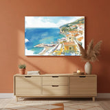 Bright Seaside Canvas Art – Colorful Coastal Bedroom Living Room Wall Decor