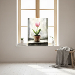 Vintage Cactus Floral Canvas Art – Botanical Bedroom Living Room Wall Decor
