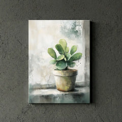 Vintage Cactus Floral Canvas Art – Botanical Bedroom Living Room Wall Decor