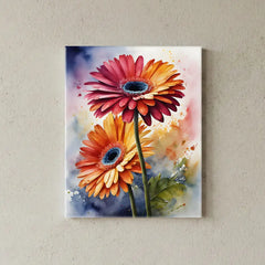 Vibrant Gerbera Colorful Floral Canvas Art – Bedroom Living Room Wall Decor