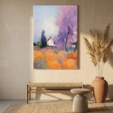 Lavender Field Landscape Impressionist Canvas Art – Bedroom Living Room Wall Decor
