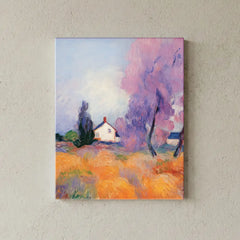 Lavender Field Landscape Impressionist Canvas Art – Bedroom Living Room Wall Decor