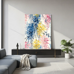 Blooming Wisteria Watercolor Floral Canvas Art – Bedroom Living Room Wall Decor