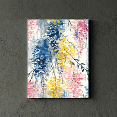 Blooming Wisteria Watercolor Floral Canvas Art – Bedroom Living Room Wall Decor