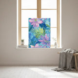 Blue Floral Harmony Abstract Botanical Canvas Art – Bedroom Living Room Wall Decor