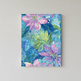 Blue Floral Harmony Abstract Botanical Canvas Art – Bedroom Living Room Wall Decor