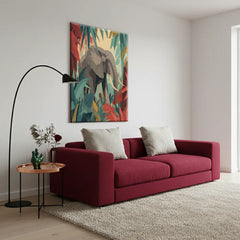 Safari Elephant Modern Jungle Wildlife Canvas Art – Bedroom Living Room Wall Decor
