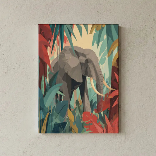 Safari Elephant Modern Jungle Wildlife Canvas Art