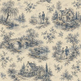 French Riverside Toile Wallpaper