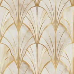 Charcoal ivory elegant Art Deco geometric peel-and-stick wallpaper for bedroom or living room