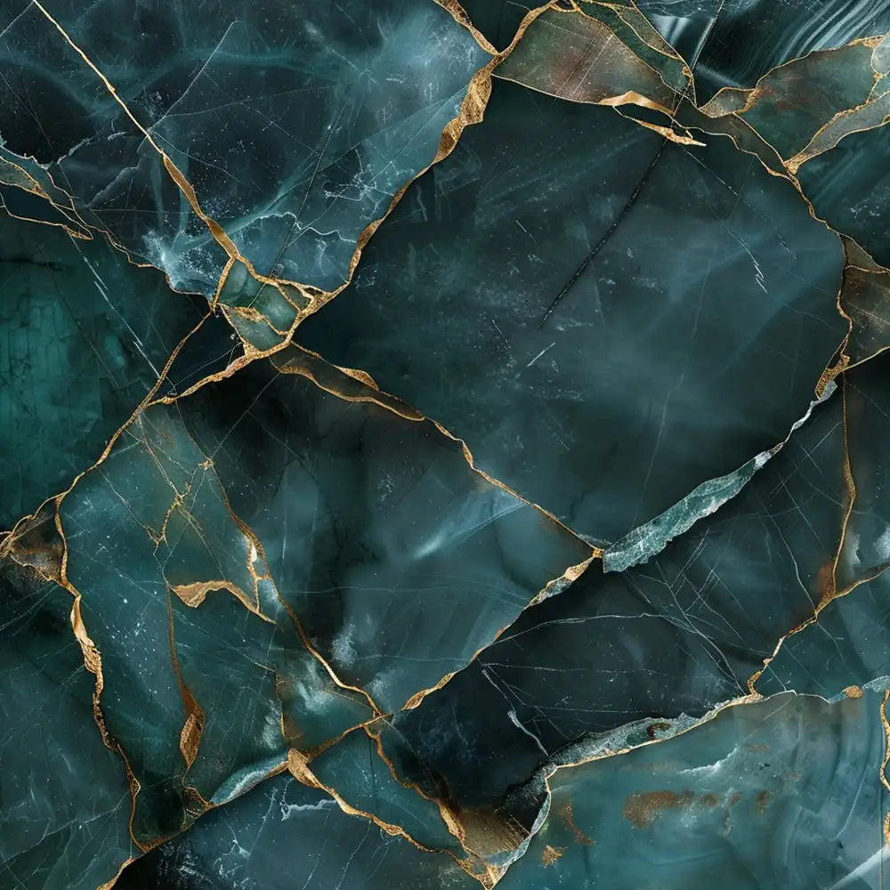 Dark jade green stone quartz marble pattern peel-and-stick wallpaper for luxury bedroom