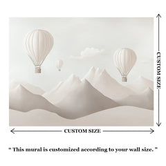 Hot Air Balloon Kids Wall Mural – Nursery Peel-and-Stick Large Removable Design