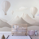 Hot Air Balloon Kids Wall Mural – Nursery Peel-and-Stick Large Removable Design