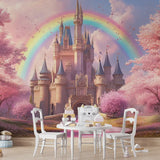 Princess Castle Girls Wall Mural – Magical Peel-and-Stick Large Nursery Design