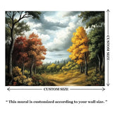Autumn Forest Path Landscape Wall Mural – Peel-and-Stick Large Bedroom Design