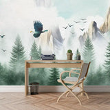 Forest Eagle Wall Mural – Peel-and-Stick Large Bedroom Nature Design